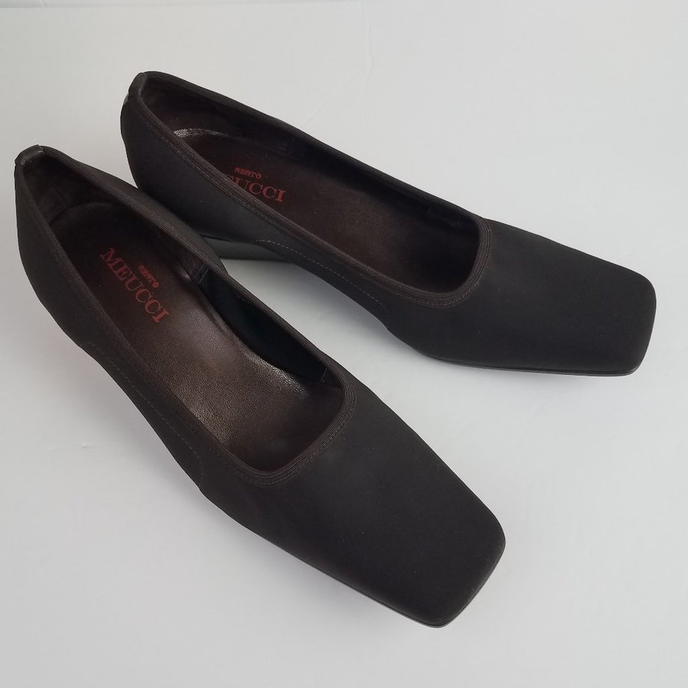 Sesto Meucci Micro Fabric Slip On Wedge Women's 9.